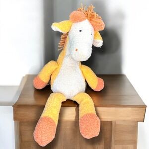 Manhattan Toy Giraffe Orange Short Curly‎ Plush 18" Yarn Soft Toy Stuffed Animal